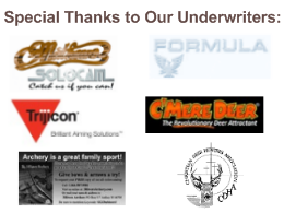 Special Thanks to Our Underwriters